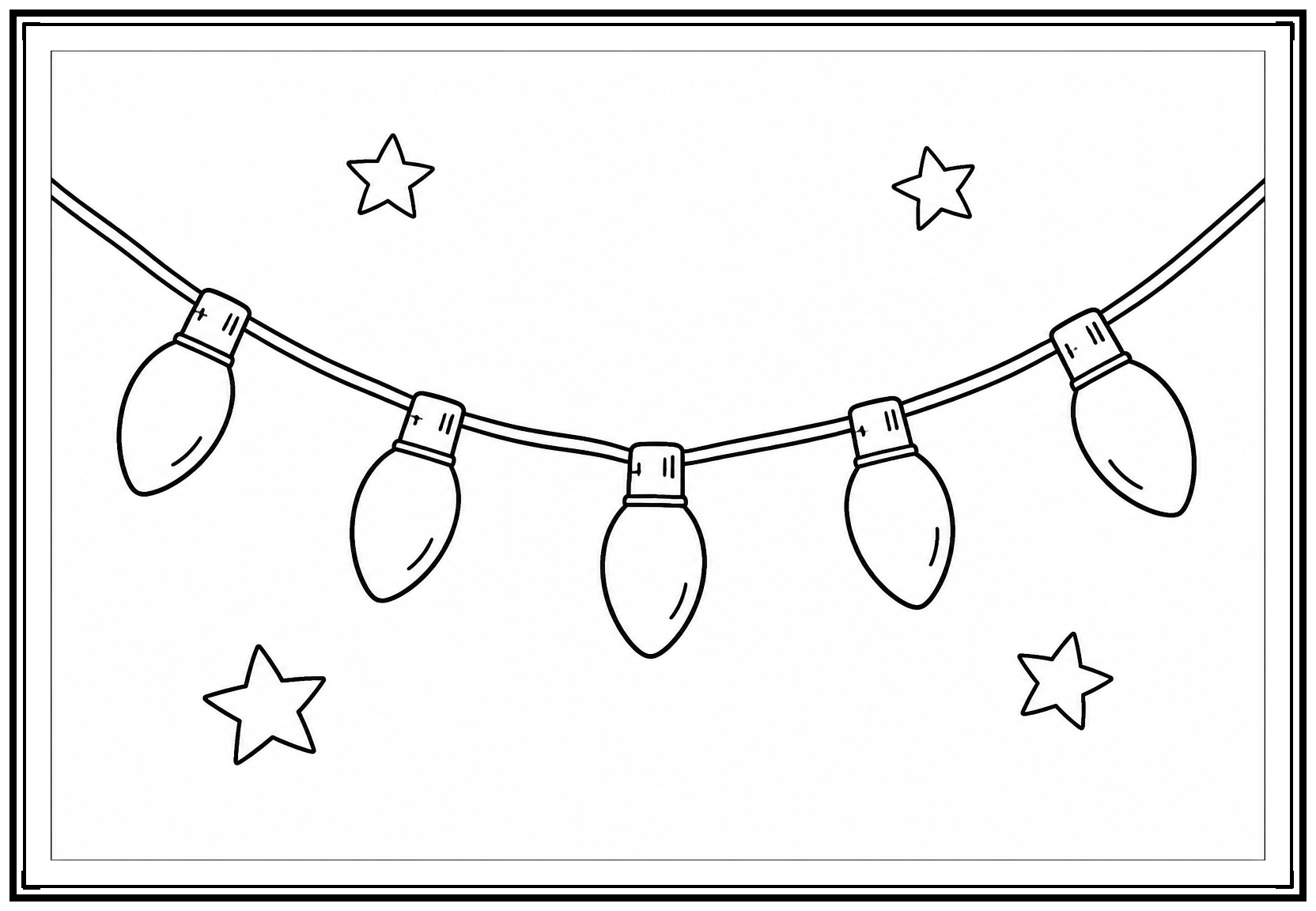 Christmas lights coloring page